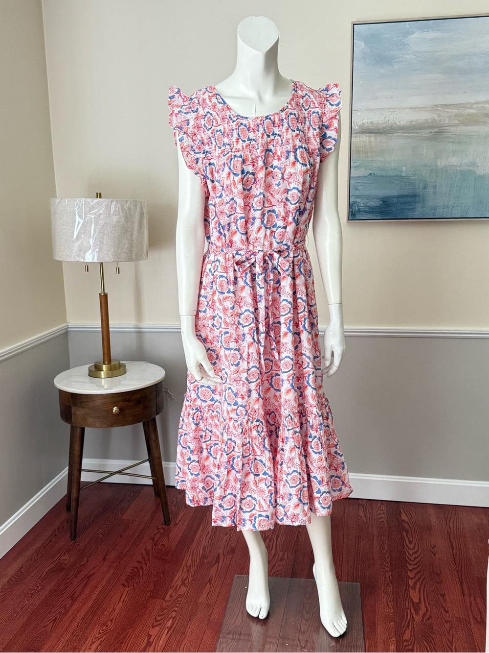 Vineyard Vines Floral Pink and Blue Women's Dress NWT
